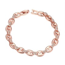 18K Rose Gold Plated Linked Bracelet FREE Shipping WorldWide - £19.51 GBP