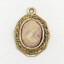 Vintage Cameo Peri Signed Faux Coral Shell Pendant - $24.74