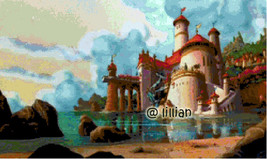 New *Princess Ariel Castle Colorful* Counted Cross Stitch Pattern - £3.92 GBP