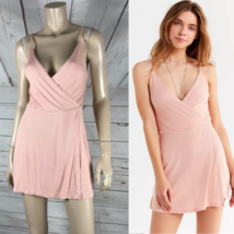 Urban Outfitters Lucy Knit Ribbed Surplice Skort Romper, Pink Nwot Medium - £14.81 GBP