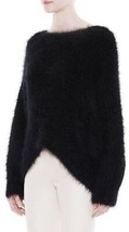NWT Helmut Lang $780 Veneered Angora Fuzzy Sweater Black P XS - £223.00 GBP