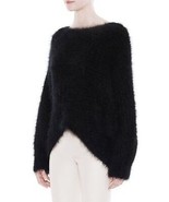 NWT Helmut Lang $780 Veneered Angora Fuzzy Sweater Black P XS - $382.94 CAD