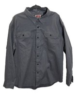 Wrangler 100% Cotton Button Down Shirt Men&#39;s Size 2XL Grey Long Sleeve R... - $9.50