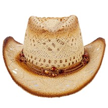 Simplicity Cowboy Hats for Men Western Hats for Women Straw Cowboy Cowgirl Hat f - £48.36 GBP