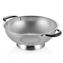 18/8 Stainless Steel Colander, Easy Grip Micro-Perforated 5-Quart Coland... - £27.17 GBP