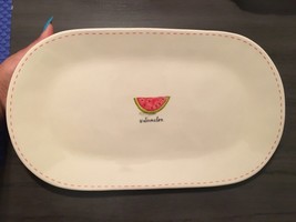 New Rae Dunn Watermelon Large Oblong Platter 14.75” X 8.75&quot; Authentic - £23.97 GBP