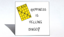 Bingo magnet - Quote, winning game, humor, happiness, Yellow playing card - $3.95