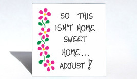 Magnet - home and living -  Humorous life, housekeeping quote - pink cascading f - £3.15 GBP