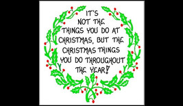 Magnet, Christmas, Inspiring Quote, green wreath, red berries - $3.95