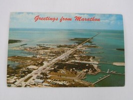 Greetings From Marathon Florida Airview South Along Overseas Highway Pos... - $4.41