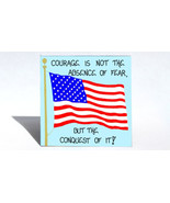 American Flag Magnet - Patriotic Quote, USA stars and stripes, red, white, blue. - $3.95