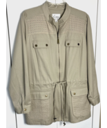 Linea by Louis Dell'Olio Womens Tan Cotton Spring Jacket Large - $24.75
