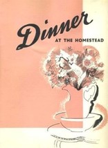 Dinner at The Homestead Menu Resort in Midway Utah 1960&#39;s - $98.90