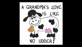 Magnet for Grandma - Grandmother Quote about love, black and white cow with bell - $3.95