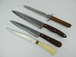 Lot of 4 Vintage Stainless Steel Kitchen Knives Robinson, Interpur Japan - £11.99 GBP