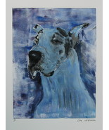 Great Dane Monotype Dog Art Solomon Gentle Giant - £238.45 GBP