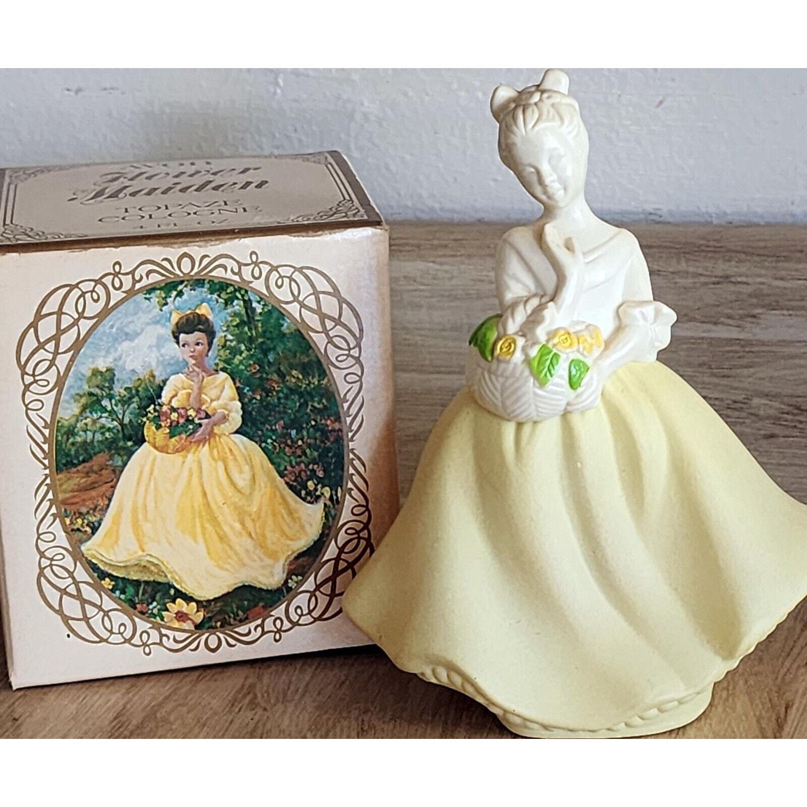 Vintage Flower Maiden Topaze Cologne Avon Bottle &amp; Original Box See Desc... - $11.69