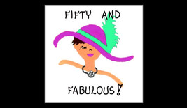 Age Fifty Magnet Quote, fiftieth birthday, 50, lady, pink hat, teal gree... - $3.95