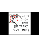 Black Jack Magnet Gambling Quote, playing cards, red, yellow blue design - $5.36 CAD
