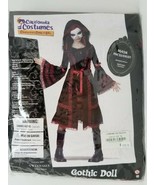 Goth Doll Costume Cosplay Dress Up Black and Red Lace Mask Tween XL  - $16.14