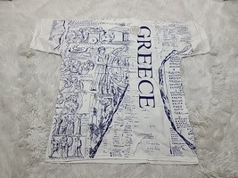 Greece All Over Print Shirt XL 2-SIDED AOP Parthenon Statues Cyrillic VT... - £18.75 GBP