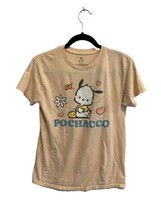 POCHACCO by Sanrio Womens Graphic T-Shirt Peach Short Sleeve Crew Neck Sz S - £22.59 GBP