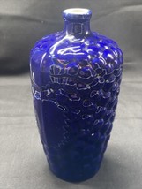 Vintage Studio Art Pottery Vase Cobalt Blue 8” Signed By Artist - £22.16 GBP