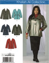 Misses Khaliah Ali Plus Size Career Office Jacket Front Collar V Pattern 20W-28W - £9.39 GBP