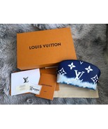 Louis Vuitton LV Escale Blue Cosmetics Pouch with Silver Chain Strap - £950.96 GBP