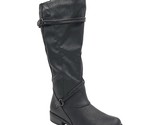 Journee Collection Women Riding Boots Harley Size US 8.5 Wide Calf Black PU - $27.72