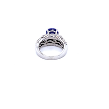 3.25ct Round Tanzanite and 0.92ct Diamond 14K White Gold Ring - $9,995.00