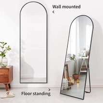 Full Length Mirror Arched-Top Full Body Mirror Floor &amp; Wall-Mounted Mirror - £172.59 GBP