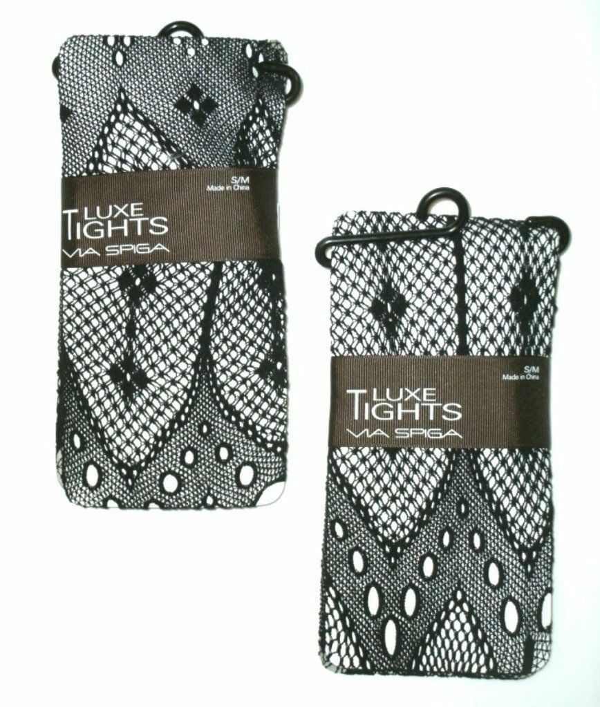 VIA SPIGA Set of 2 LUXE Tights PANTYHOSE Fishnet BLACK - Free Shipping S/M - $65.92