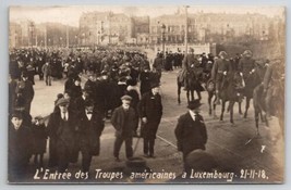 WW1 American Troups Entering Luxembourg 1918 RPPC Photo Postcard F38 - £15.38 GBP