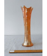 Vintage Dugan Diamond 10 1/2&quot; Swung Glass Target Vase Paneled Hobnail - £23.98 GBP