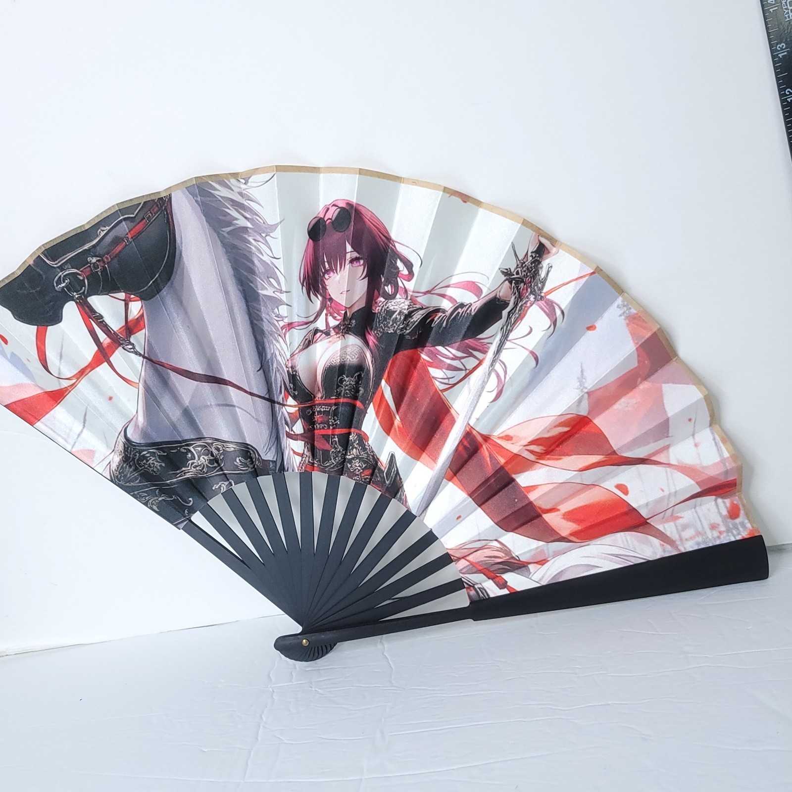Kafka Horse Genshin Impact Cosplay Two-Sided Hand held Folding Fan Anime... - $24.74