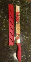Tomodachi 11” Fruit Print Melon Knife Stainless Steel Red Handle With Sh... - $16.45