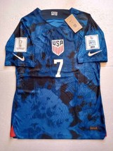 Giovanni Reyna USA USMNT 2022 World Cup Match Slim Fit Blue Away Soccer Jersey - £79.92 GBP