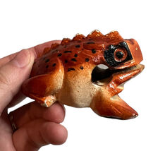 Vintage WOODEN FROG Guiro Musical PERCUSSION Instrument - $8.42
