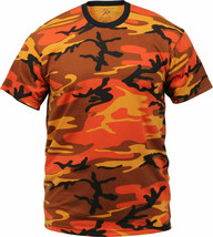 Small Short Sleeve Tshirt SAVAGE ORANGE CAMO Camouflage Tee Shirt Rothco... - $11.99