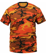 Small Short Sleeve Tshirt SAVAGE ORANGE CAMO Camouflage Tee Shirt Rothco... - £9.43 GBP