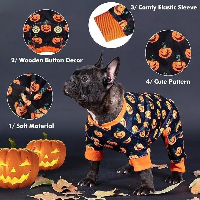 Primary image for KYEESE M Dog Cat Halloween Pumpkin Pjs Pajamas Soft Stretchy Material