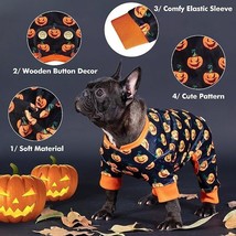 KYEESE M Dog Cat Halloween Pumpkin Pjs Pajamas Soft Stretchy Material - £11.01 GBP