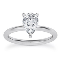 Solitaire 0.92 Carat D VS2 Pear Cut Diamond Engagement Ring White Gold 14K - £1,778.23 GBP