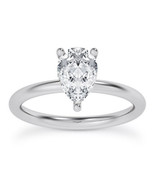 Solitaire 0.92 Carat D VS2 Pear Cut Diamond Engagement Ring White Gold 14K - £1,750.88 GBP