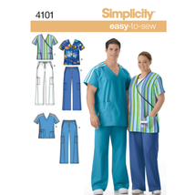 Simplicity Easy Sewing Pattern Scrubs Adult Size Aa S,M,L S4101 | Nurse Cna Vet - £11.21 GBP