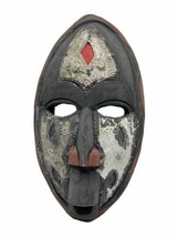 African Marka Mask Hammered Metal Wood Mali Africa Decor Oval Voodoo 16&quot; - $1,121.64 MXN