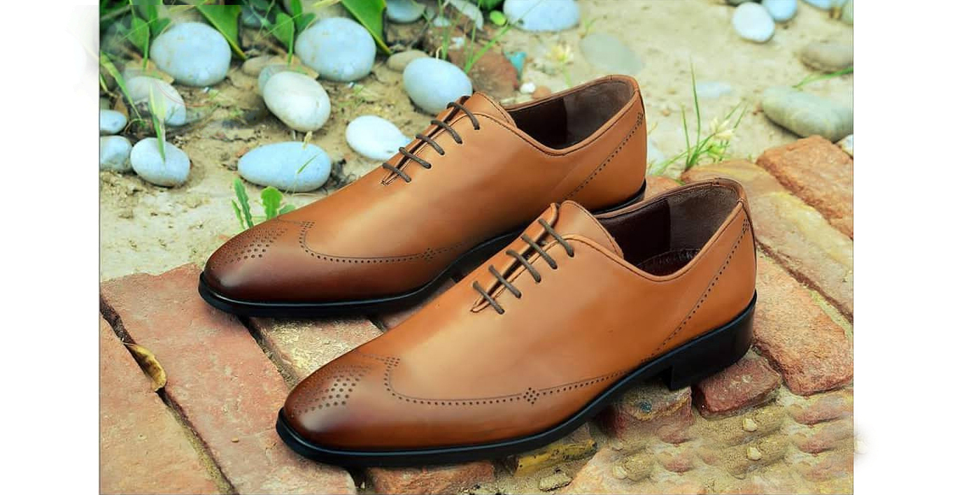 NEW  Handmade Lace Up brown Shoes, Men's Formal Leather Shoes, Men's Wing Tip Sh