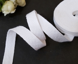 1/2&quot; 13mm wide - 5yds -50 yds  white cotton Twill ribbon Tape TR11 - £5.48 GBP+