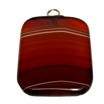 Antique Red Banded Agate Pendant Gold Charm Fob 10K - £307.26 GBP